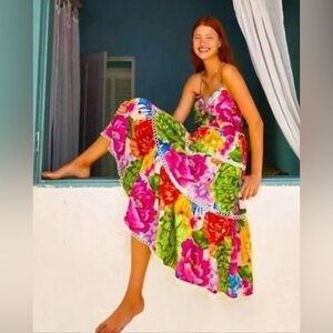 Farm Rio Rainbow Chita Floral Midi Dress
